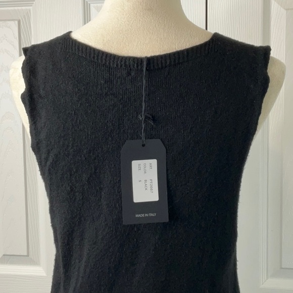 Alchemia Tricot Black Italian Sleeveless V-Neck Maxi Sweater Dress Size S - Picture 7 of 11